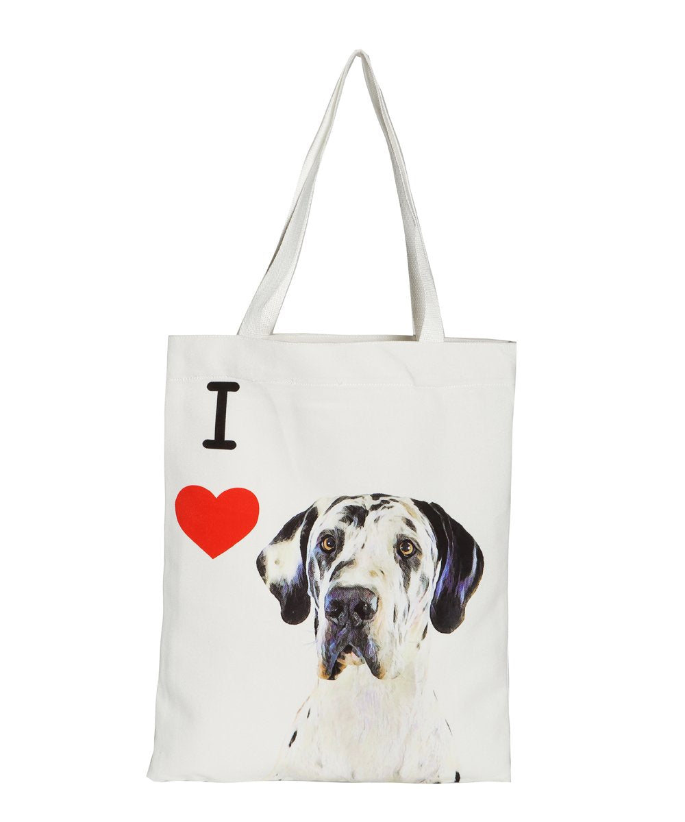 Art Canvas Bag - "I Love" Collection - Great Dane