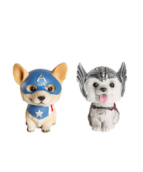 Dog Avengers Bobbling Head Decoration - Corgi side by side