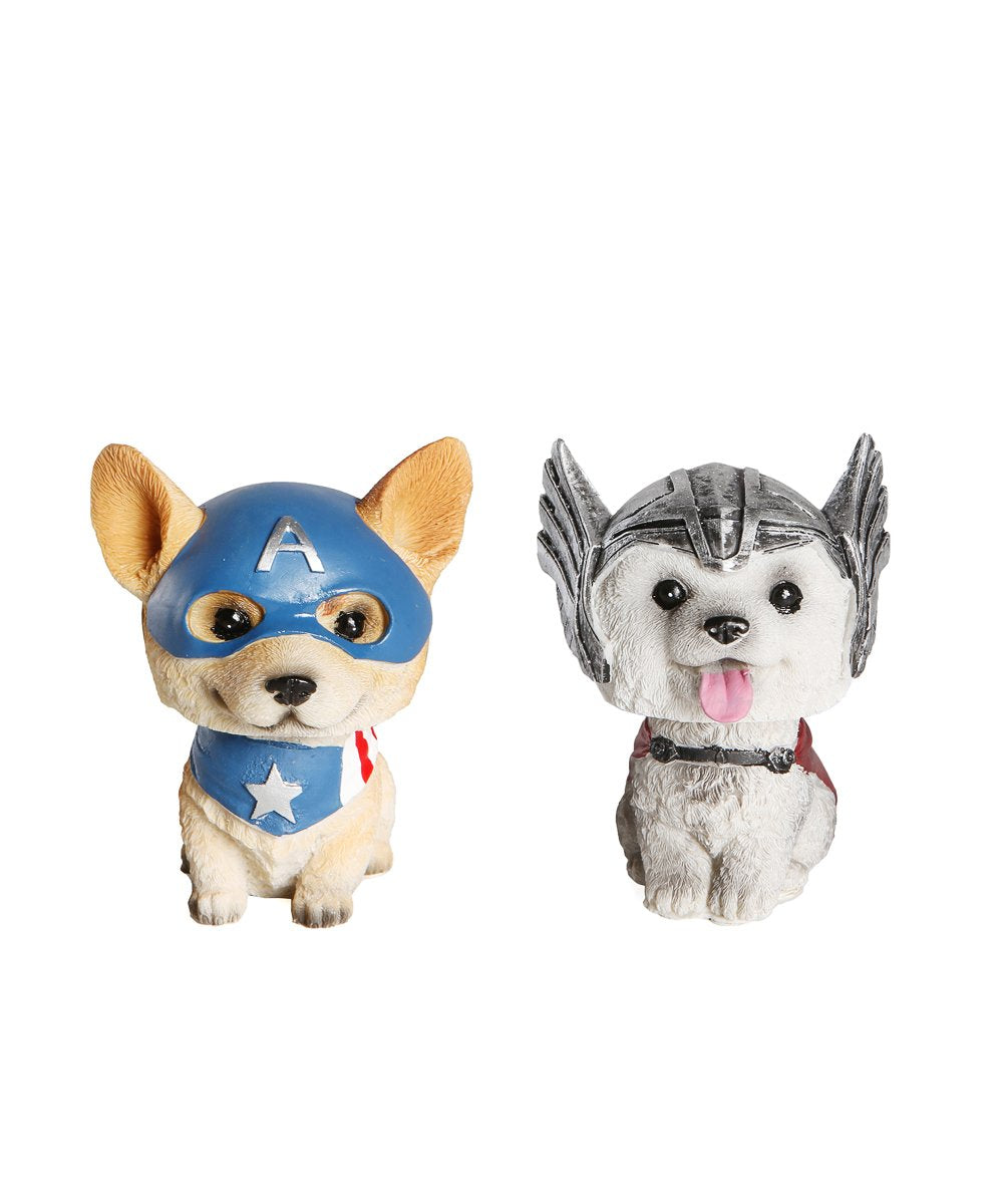 Dog Avengers Bobbling Head Decoration - Husky side by side