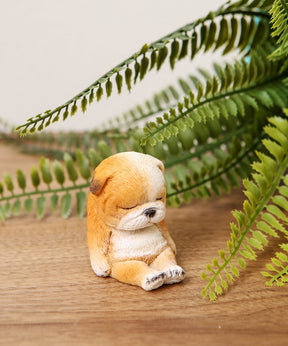 Sleeping Puppy Figurine - English Bulldog on table