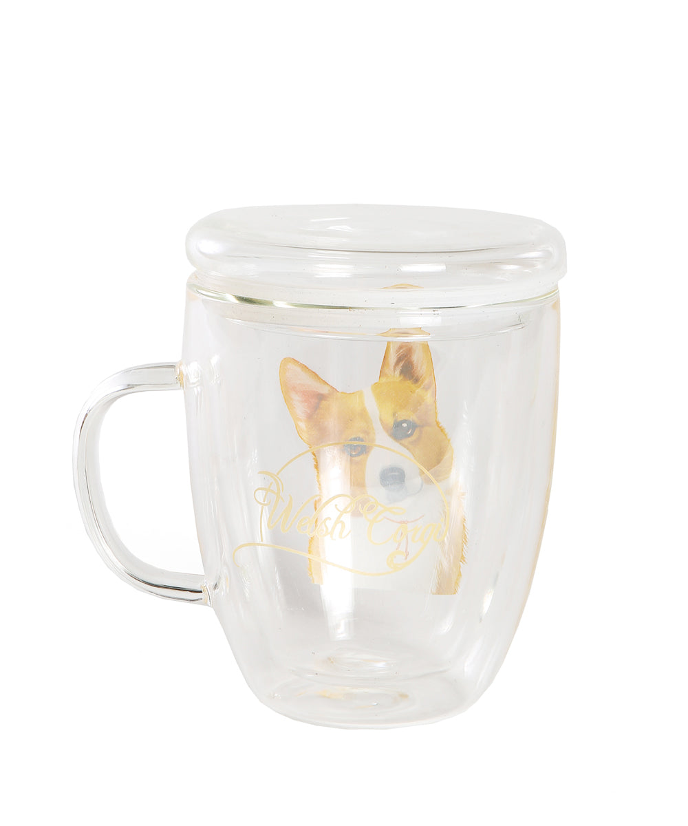 Double Glass Corgi Mug 500ml - NAYOTHECORGI