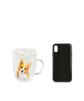 Double Glass Corgi Mug 500ml - NAYOTHECORGI