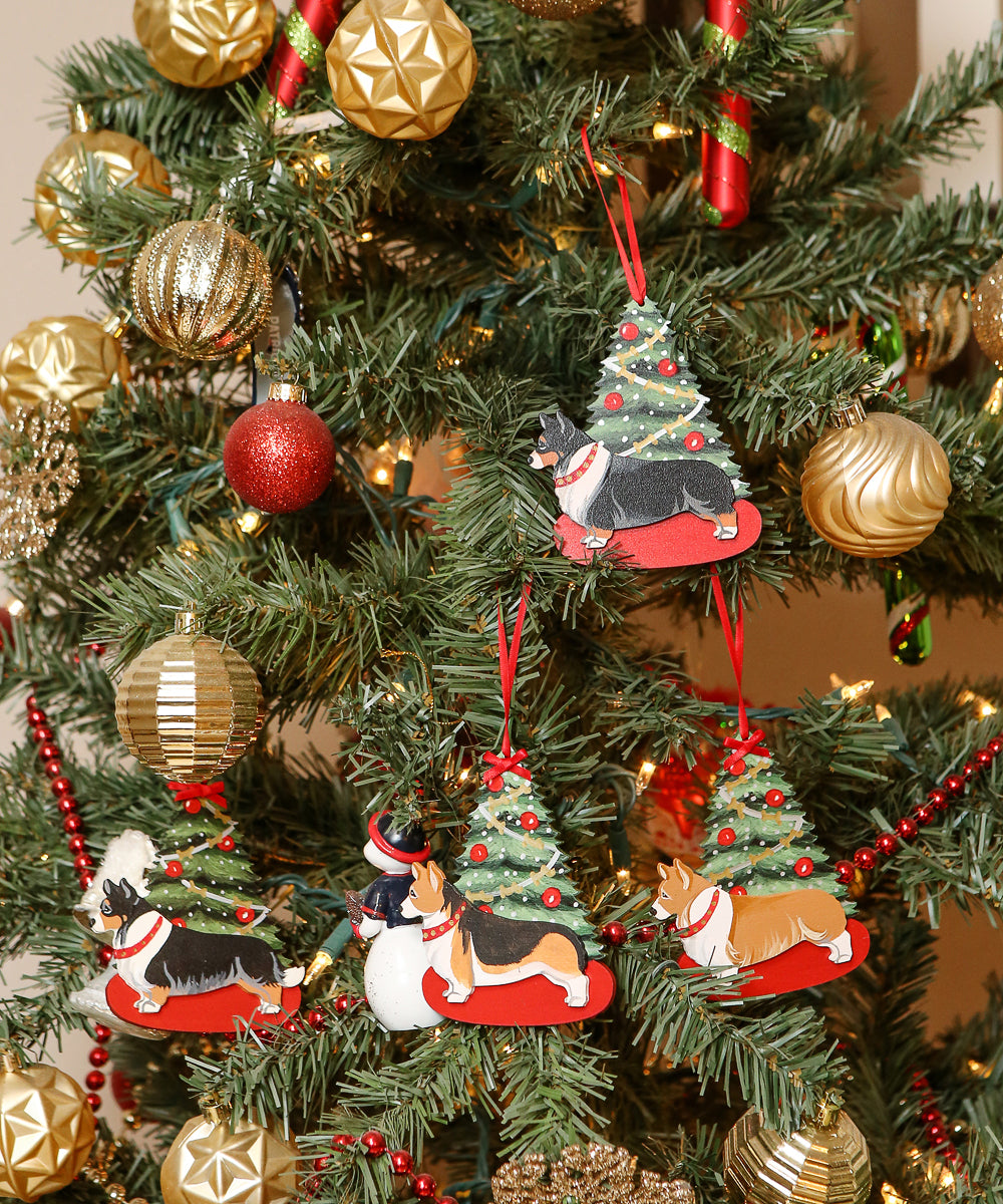 Christmas Holiday Pine Tree Dog Breed Ornament BY Dandy Design - NAYOTHECORGI