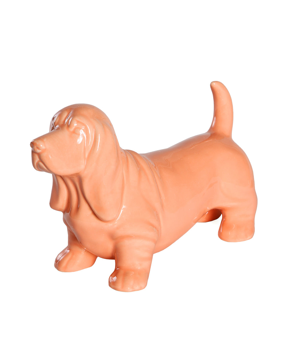 Standing Basset Hound Ceramic Statue, Custom Pet Statue