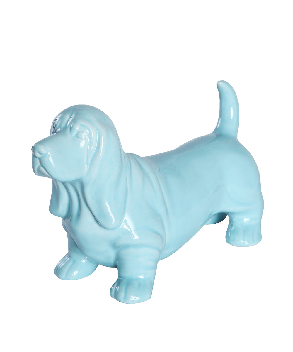 Standing Basset Hound Ceramic Statue, Custom Pet Statue