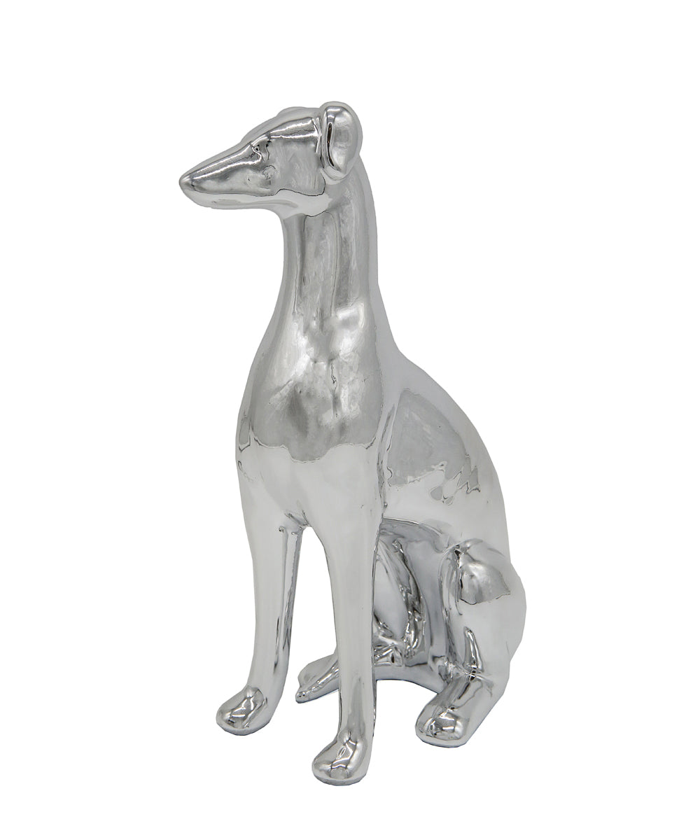 Sitting Greyhound Ceramic Statue