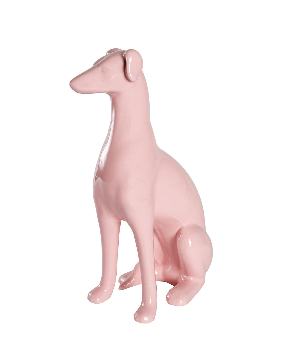 Sitting Greyhound Ceramic Statue