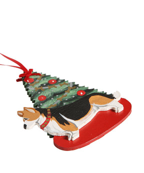 Christmas Holiday Pine Tree Dog Breed Ornament BY Dandy Design - NAYOTHECORGI