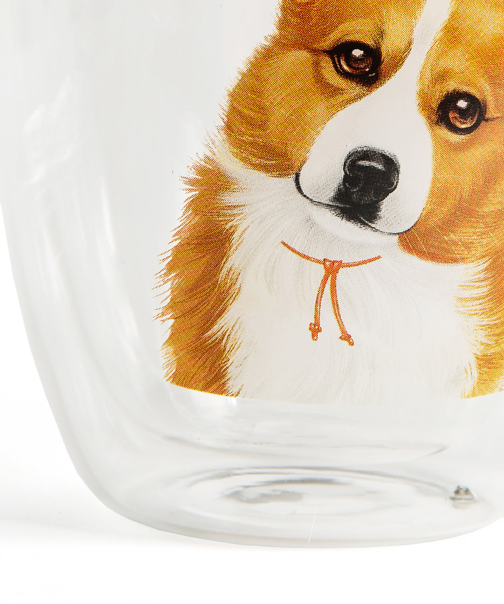 Double Glass Corgi Mug 500ml - NAYOTHECORGI