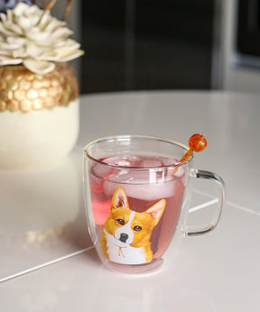 Double Glass Corgi Mug 500ml - NAYOTHECORGI