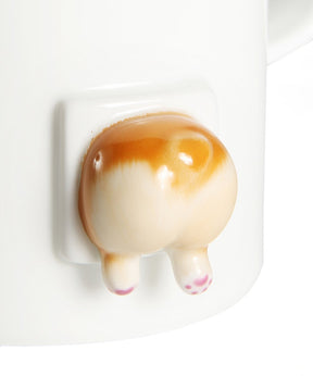 Handmade 3D Corgi Butt Mug close up