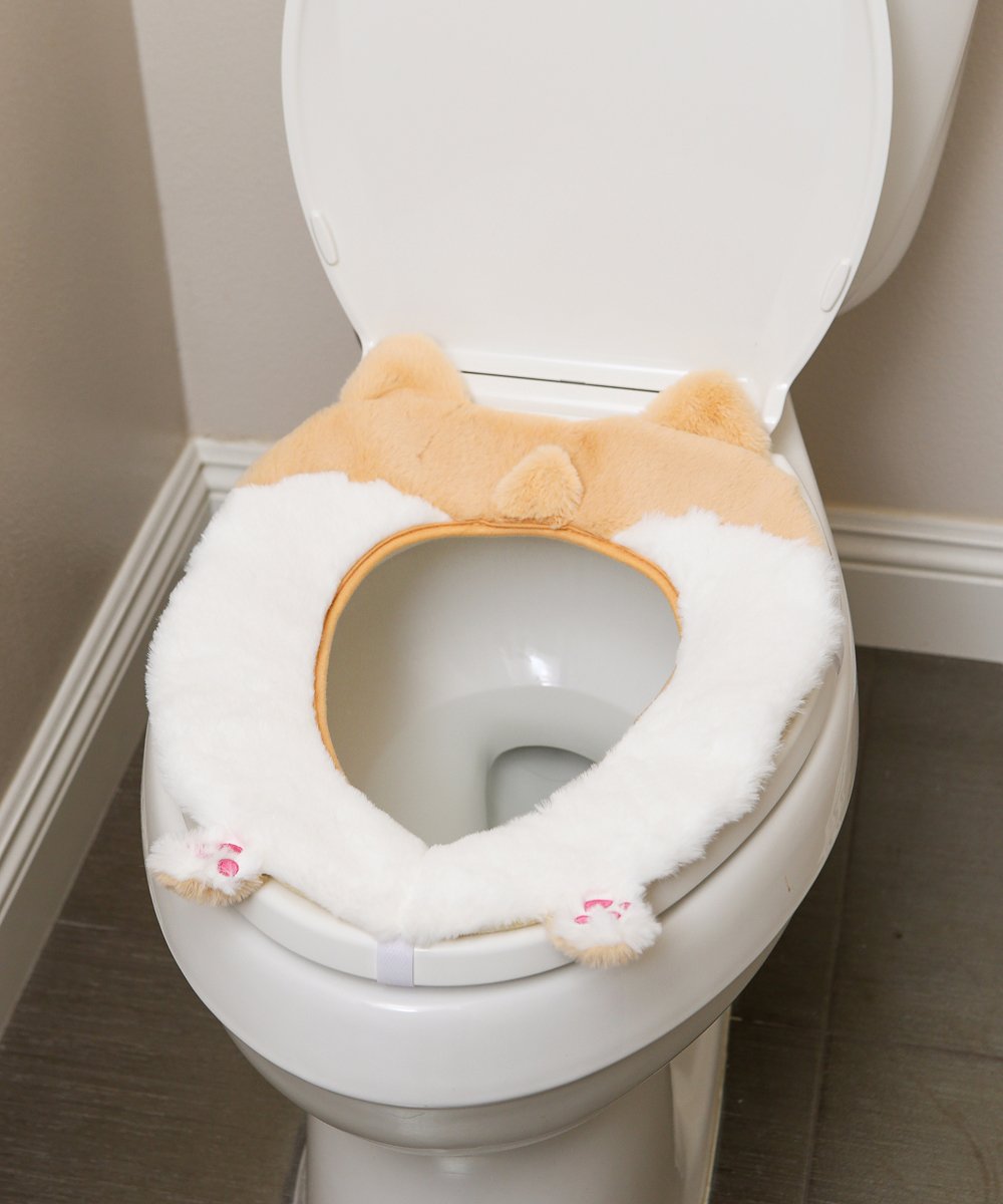 Corgi Butt Toilet Seat Cover on toilet
