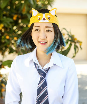 Stretchable Corgi Headband on model