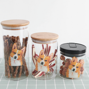 Corgi Air-tight Treat/Food Container with treats inside