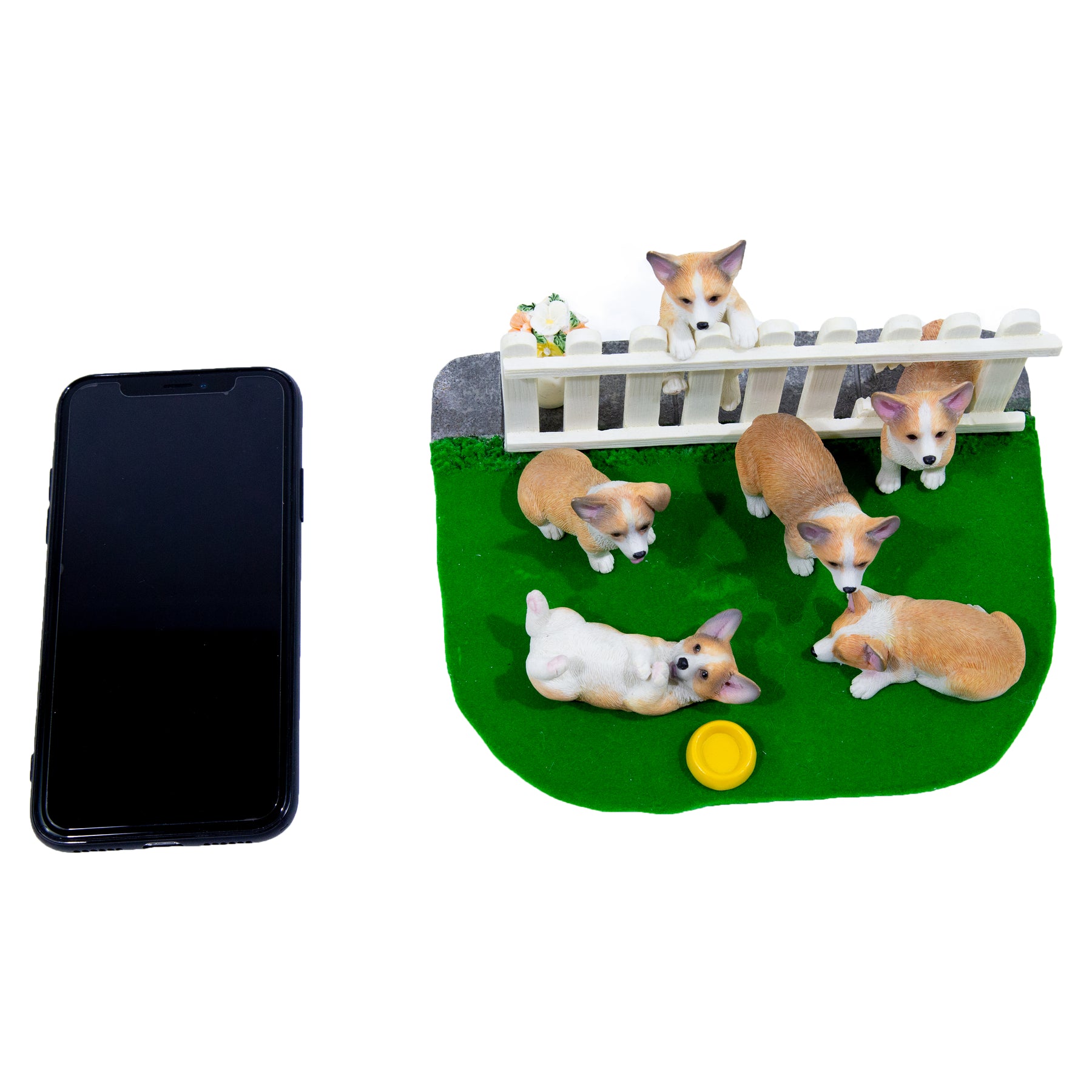 Garden Background Corgi Puppies Decoration Set
