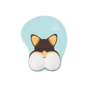 Tri Color 3D Corgi Butt handrest Mouse Pad