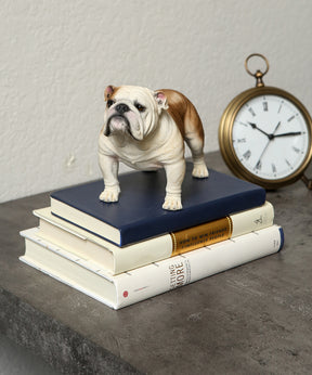 Handmade English Bulldog Statue 1:4 on desk