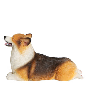 Handmade Smiling Corgi Statue 1:6 side view