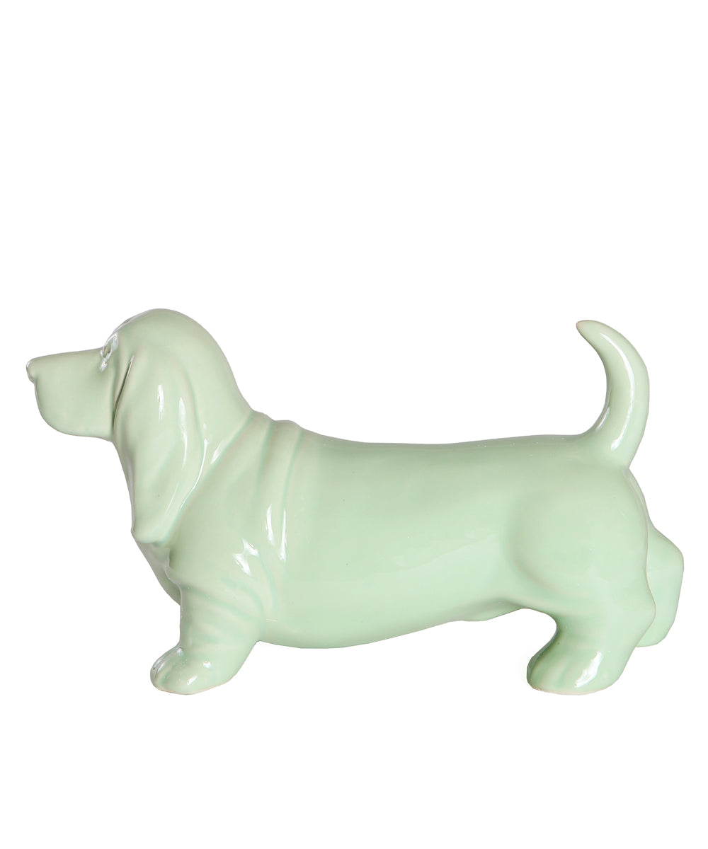 Standing Basset Hound Ceramic Statue, Custom Pet Statue