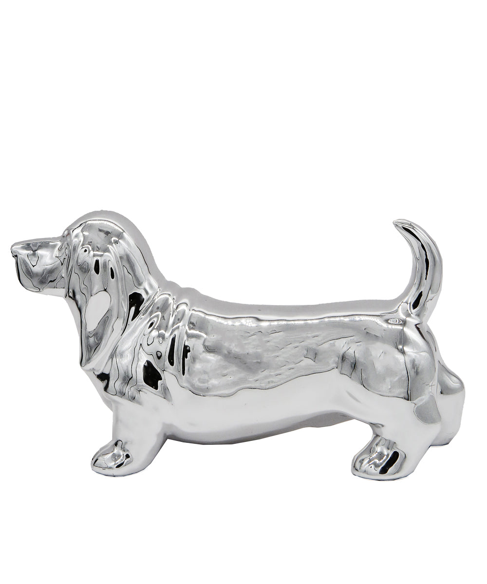 Standing Basset Hound Ceramic Statue, Custom Pet Statue