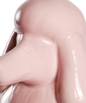 Pink Standing Poodle Ceramic Pet Statue Closeup