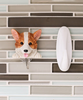 Corgi Towel Hanger on wall