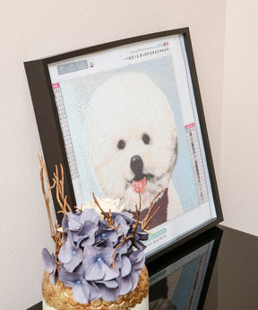 Poodle Diamond Painting on table